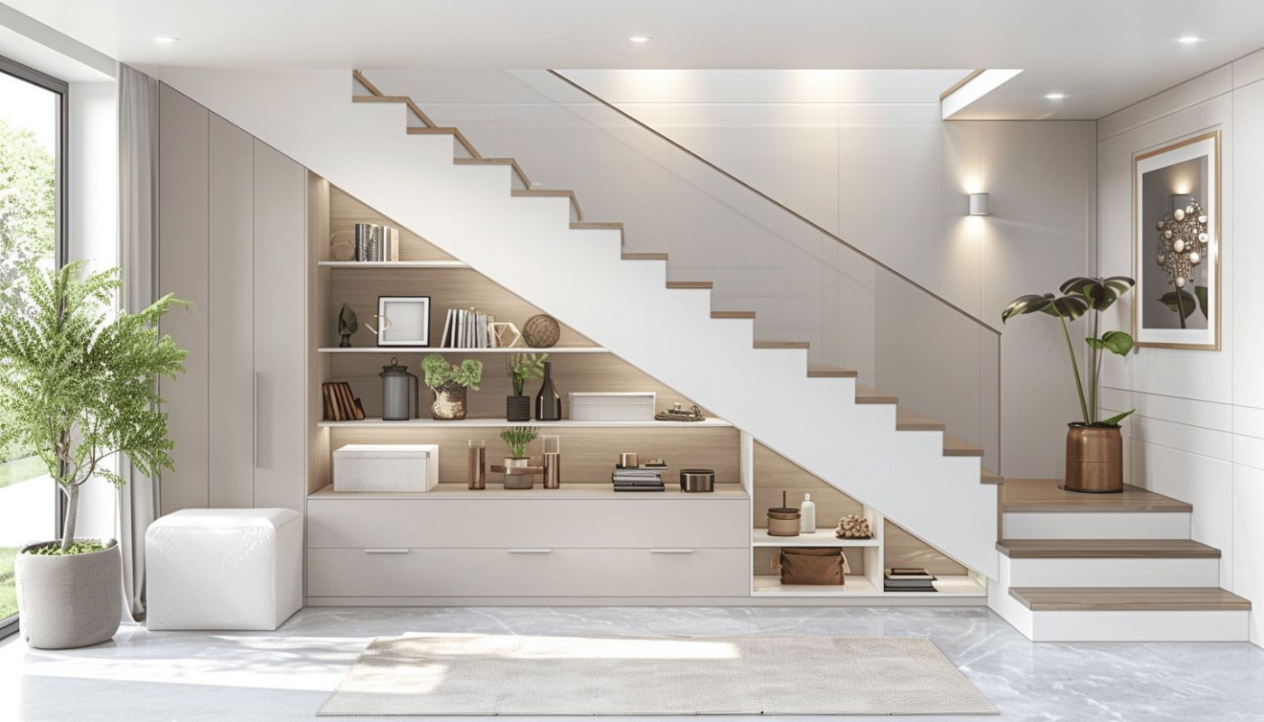 Optimiser l'espace sous l'escalier idées d'agencement pour rangement et décoration